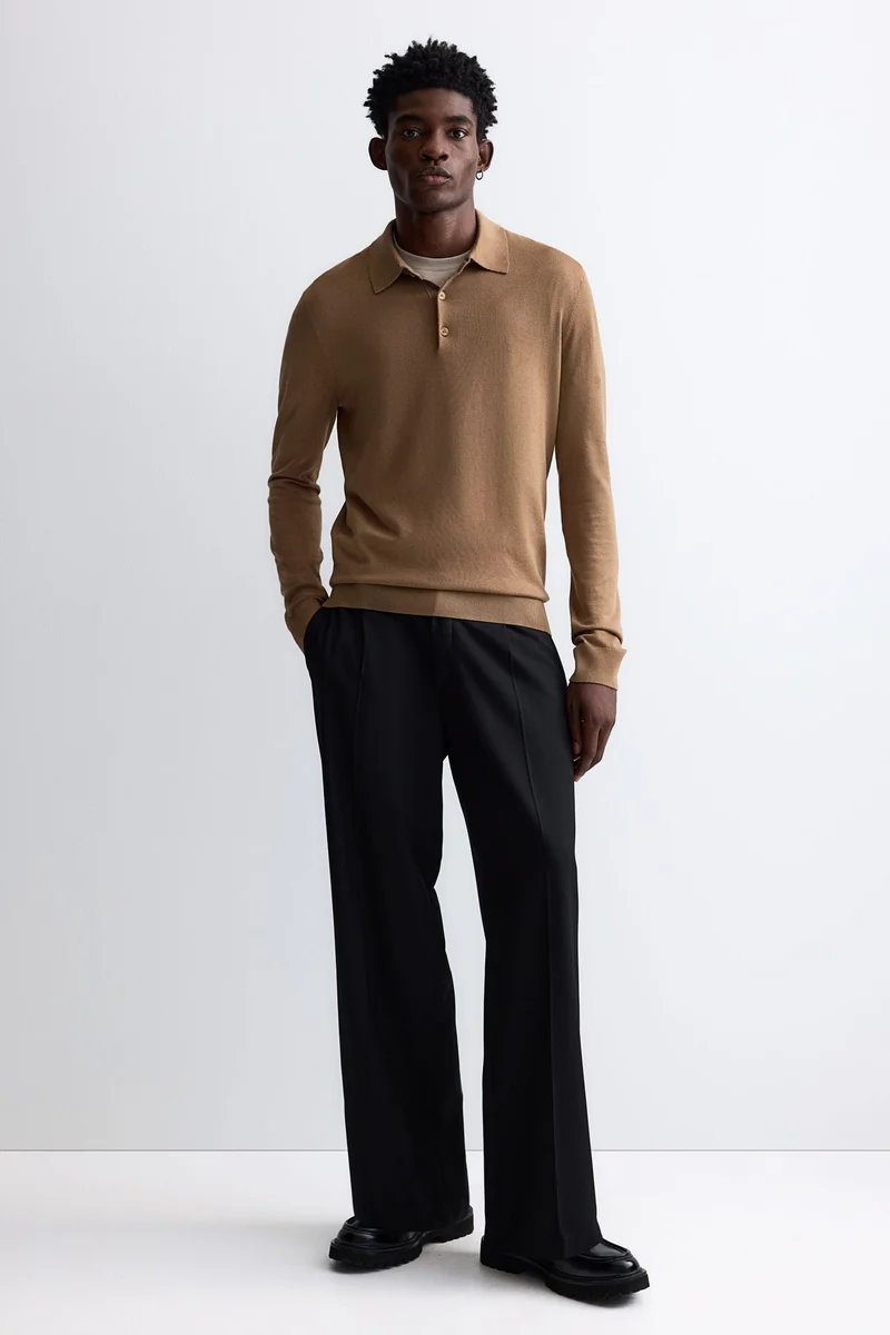 H&M Regular Fit Fine-knit polo shirt